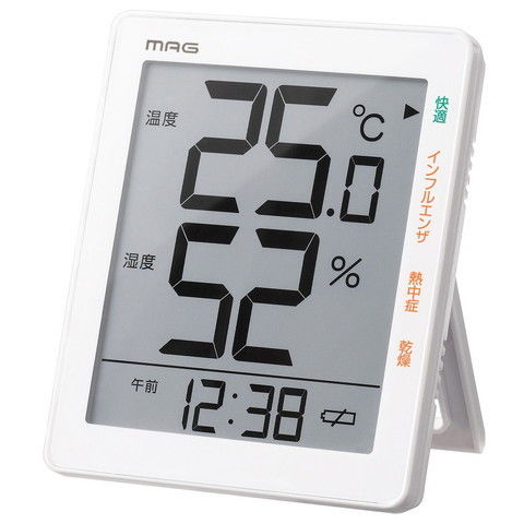 ノア精密 温湿度計 NOA MAG デジタル温湿度計 TH-105WH 【返品種別A】