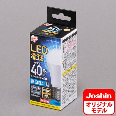 アイリスオーヤマ LED電球 小形電球形 440lm（昼白色相当） IRIS Joshinオリジナルモデル LDA4N-G-E17-4JA 【返品種別A】