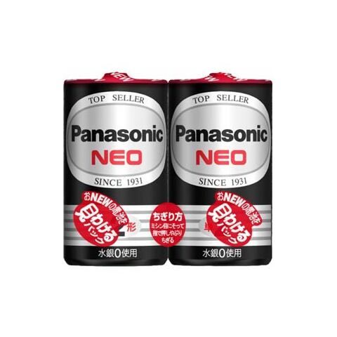 パナソニック マンガン乾電池単2形 2本パック Panasonic ネオ黒 R14PNB/2VSE 【返品種別A】