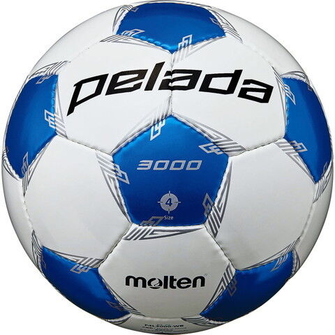 モルテン サッカーボール 4号球 (人工皮革) Molten ペレーダ3000 (ホワイト×メタリックブルー) F4L3000-WB 【返品種別A】