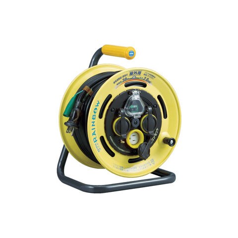 ハタヤリミテッド BE-30K レインボーリールブレーカー付 30m アース付 BA-30K レインボーリール ハタヤリミテッド 4口 屋外用 100V 漏電遮断