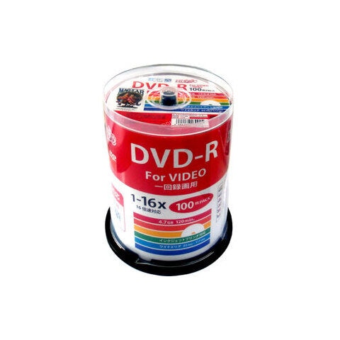 HIDISC 16倍速対応DVD-R 100枚パック　4.7GB ホワイトプリンタブル ハイディスク HDDR12JCP100 【返品種別A】