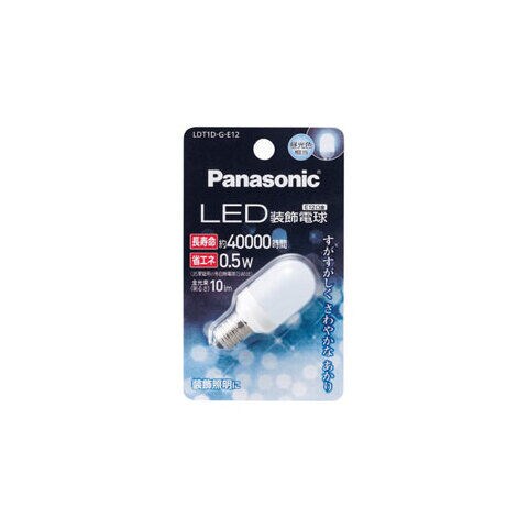 パナソニック LED装飾電球 ナツメ球 0.5W(昼光色相当) Panasonic T形タイプ LDT1D-G-E12 【返品種別A】