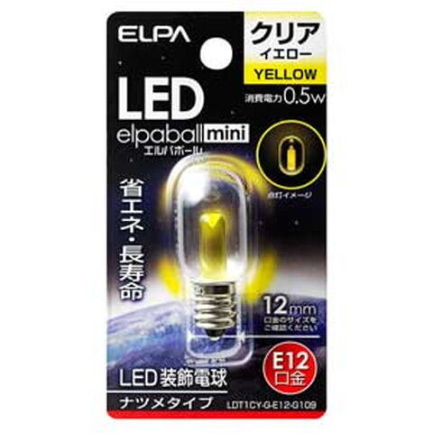 ELPA LED電球 ナツメ形(クリア・黄色) elpaballmini LDT1CY-G-E12-G109 【返品種別A】