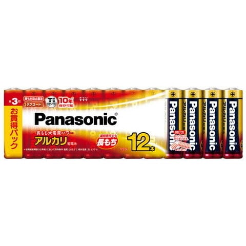 パナソニック アルカリ乾電池単3形 12本パック Panasonic LR6XJ/12SW 【返品種別A】