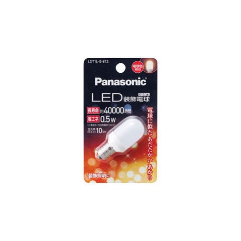 パナソニック LED装飾電球 ナツメ球 0.5W(電球色相当) Panasonic T形タイプ LDT1L-G-E12 【返品種別A】