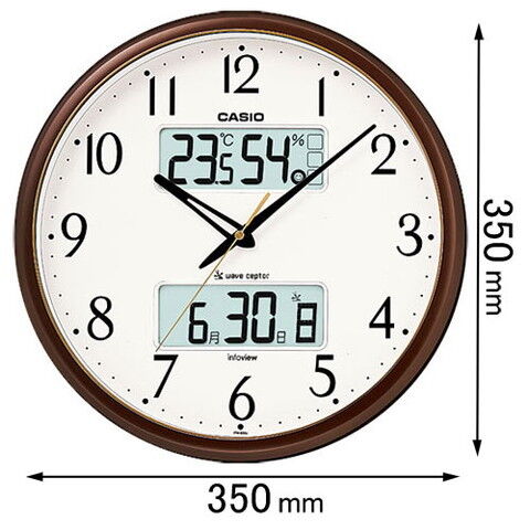 時計 掛け時計 カシオ 温湿度計付 電波掛け時計（茶色）  ITM-650J-5JF 【返品種別A】