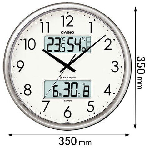 時計 掛け時計 カシオ 電波掛け時計（シルバー）温湿度計付  ITM-650J-8JF 【返品種別A】