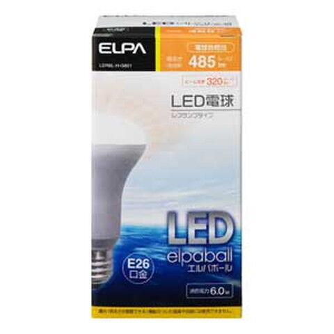 ELPA LED電球 レフ形 485lm(電球色相当) elpaball LDR6L-H-G601 【返品種別A】