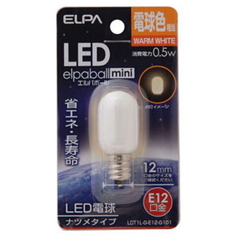 ELPA LED電球 ナツメ形 15lm(電球色相当) elpaballmini LDT1L-G-E12-G101 【返品種別A】