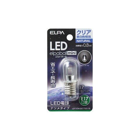 ELPA LED電球 ナツメ形　40lm（クリア・昼白色相当） elpaballmini LDT1CN-G-E17-G115 【返品種別A】