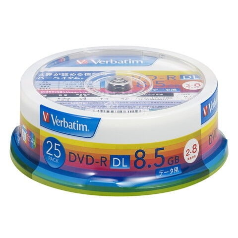 バーベイタム データ用8倍速対応DVD-R DL 25枚パック　8.5GB　ホワイトプリンタブル  DHR85HP25V1 【返品種別A】