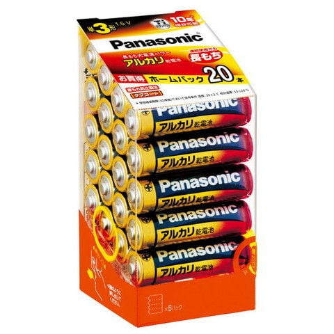パナソニック アルカリ乾電池単3形 20本パック Panasonic LR6XJ/20SH 【返品種別A】