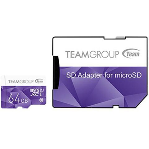 TEAM SDXC MicroSD SDアダプタ付き 64GB 10年保証 TCUSDX64GUHS41