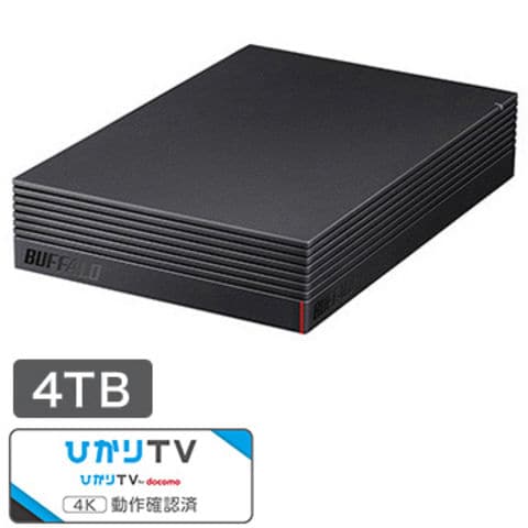 BUFFALO バッファロー 外付けHDD 4TB USB3.1/USB3.0用(ひかりTV/ひかりTV for docomo動作確認済) HD-NRLD4.0U3-BA