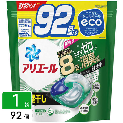 dショッピング |P&G ［在庫限り特価］アリエール 洗濯洗剤 ジェルボール4D 部屋干し 詰め替え 超メガジャンボ 92個  4987176194589 | カテゴリ：洗濯洗剤の販売できる商品 | dショッピングダイレクト (0192010123997)|ドコモの通販サイト