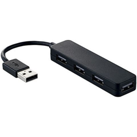 エレコム USB2.0ハブ/カラフル/バスパワー/4ポート/ブラック U2H-SN4NBBK