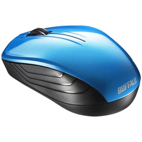 BUFFALO 無線 BlueLED 3ボタンスタンダードマウス ブルー BSMBW107BL