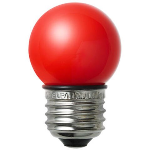 ELPA LED電球 G40形 防水 E26 R色 LDG1R-G-GWP254
