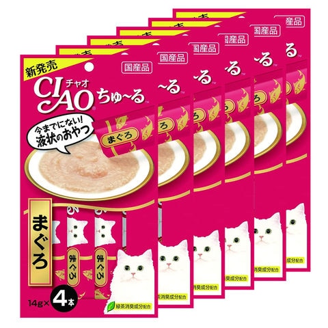 いなば　ＣＩＡＯ　チャオ　ちゅ～る　まぐろ　１４ｇ×４本　６袋入り　おやつ　ちゅーる　チュール　猫 関東当日便