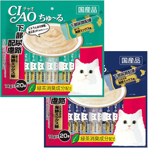いなば　ちゅ～る　下部尿路配慮　２種各１袋　ちゅーる　チュール　猫 関東当日便