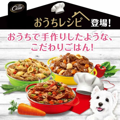 dショッピング |シーザー おうちレシピ 成犬用 7種各6個 トレイ