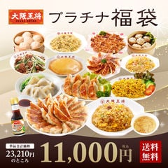 【単品合計23,210円のところ⇒11,000円！】dショッピング限定！大阪王将 プラチナ福袋 ＜北海道・沖縄は別途追加送料＞ 餃子 チャーハン お取り寄せ 冷凍食品 冷凍餃子 ギフト 中華 惣菜