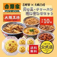 吉野家×大阪王将 丼の具＆チャーハン詰め合わせセット(合計10食)