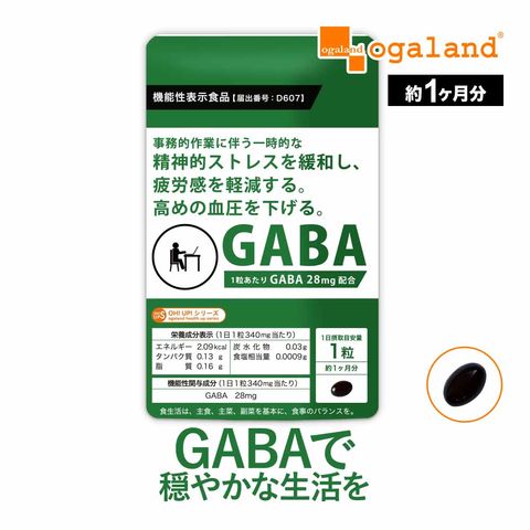 【機能性表示食品】GABA（約1ヶ月分）送料無料 サプリ 機能性表示食品 サプリメント GABA ギャバ 配合 リラックス オーガランド カカオ 健康 美容