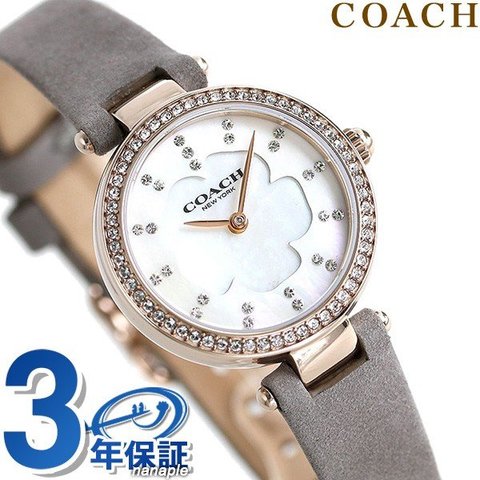 コーチ レディース COACH 腕時計 クリスティー 26mm 花柄 14503104 ホワイトシェル×グレー 革ベルト 時計
