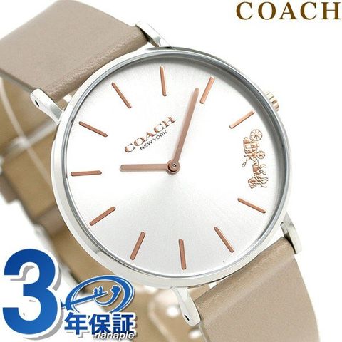 コーチ COACH 時計 レディース 36mm シルバー×グレージュ 革ベルト 14503119 ペリー 腕時計