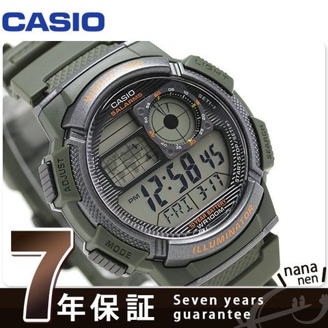 カシオ チプカシ 10気圧防水 海外モデル メンズ 腕時計 AE-1000W-3AVDF CASIO カーキ