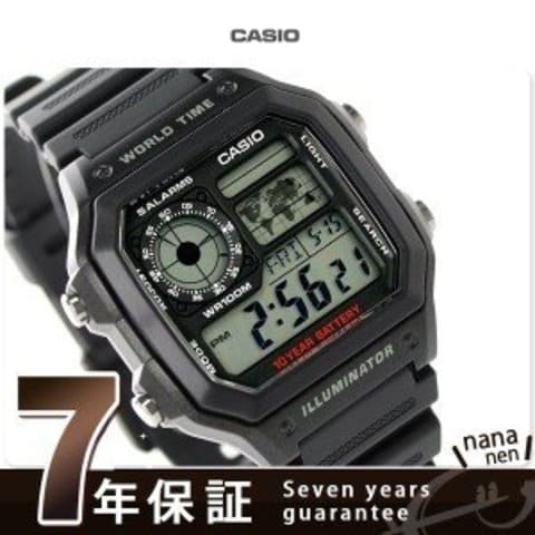 カシオ チプカシ クオーツ 海外モデル メンズ 腕時計 AE-1200WH-1AVDF CASIO ブラック