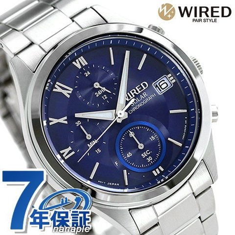 セイコー ワイアード SEIKO WIRED クロノグラフ ソーラー メンズ 腕時計 AGAD096 ブルー 時計