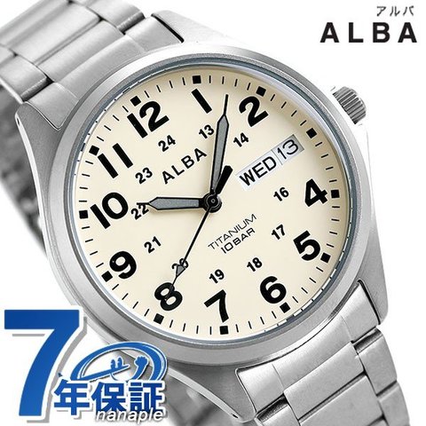 dショッピング |セイコー アルバ メンズ 腕時計 カレンダー チタン AQPJ401 SEIKO ALBA クオーツ クリーム |  カテゴリ：の販売できる商品 | 腕時計のななぷれ (028AQPJ401)|ドコモの通販サイト