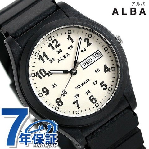 セイコー アルバ メンズ レディース 腕時計 カレンダー AQPJ405 SEIKO ALBA クリーム×ブラック