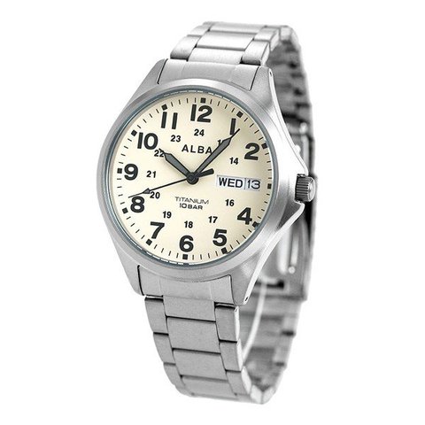 dショッピング |セイコー アルバ メンズ 腕時計 カレンダー チタン AQPJ401 SEIKO ALBA クオーツ クリーム |  カテゴリ：の販売できる商品 | 腕時計のななぷれ (028AQPJ401)|ドコモの通販サイト