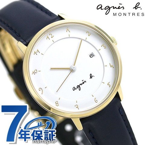 アニエスベー 時計 レディース マルチェロ ホワイト×ネイビー FBSK943 agnes b. 腕時計 革ベルト