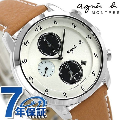 dショッピング |アニエスベー 時計 メンズ ソーラー クロノグラフ FBRD973 agnes b. マルチェロ シルバー×キャメル |  カテゴリ：の販売できる商品 | 腕時計のななぷれ (028FBRD973)|ドコモの通販サイト