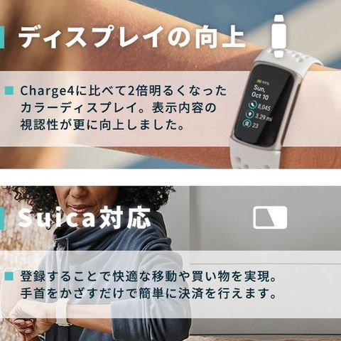 Fitbit Charge 5 (Suica 対応) ルナホワイト