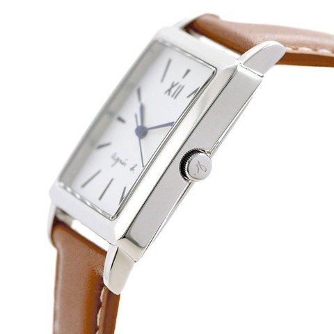 dショッピング |アニエスベー 時計 メンズ FCRK993 agnes b. マルチェロ レクタングル ホワイト×ブラウン 腕時計 |  カテゴリ：の販売できる商品 | 腕時計のななぷれ (028FCRK993)|ドコモの通販サイト