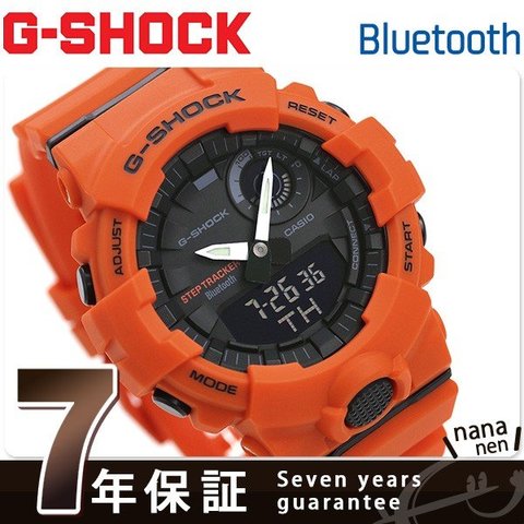 G-SHOCK ジースクワッド Bluetooth 歩数計 メンズ GBA-800-4ADR Gショック 腕時計 ブラック×オレンジ