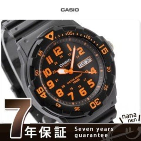 カシオ チプカシ 腕時計 デイデイト クラシック 海外モデル オールブラック×オレンジ CASIO MRW-200H-4BVDF