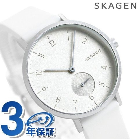 スカーゲン 時計 レディース 腕時計 SKAGEN アーレン 36mm SKW2763 シリコン シルバー×ホワイト