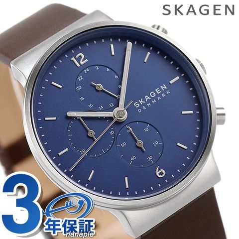 dショッピング |スカーゲン カテゴリ：の販売できる商品 クオーツ SKAGEN 腕時計 | SKW6765 ブルー×ブラウン アンカー クロノグラフ 腕時計のななぷれ (028SKW6765)|ドコモの通販サイト メンズ 40mm 