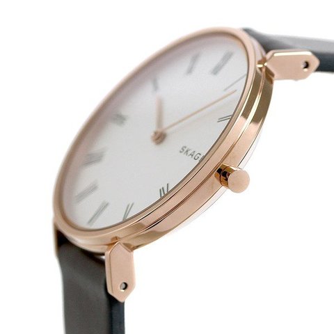 dショッピング |スカーゲン 腕時計 ハルド 34mm 革ベルト レディース