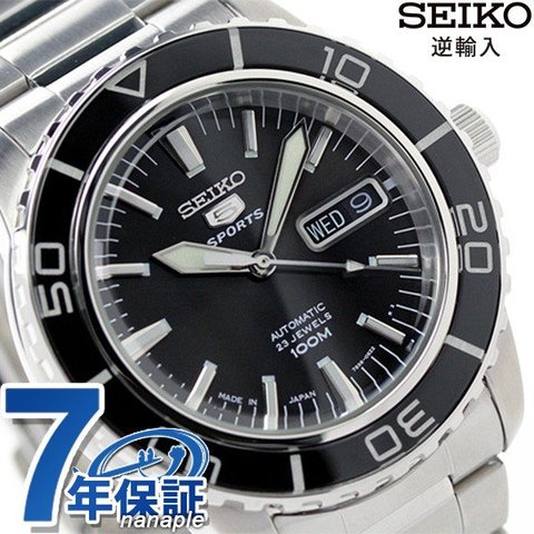 dショッピング |セイコー 逆輸入 セイコー5 スポーツ 日本製 自動巻き メンズ 腕時計 SNZH55J1（SNZH55JC） SEIKO ブラック  黒 時計 | カテゴリ：の販売できる商品 | 腕時計のななぷれ (028SNZH55J1)|ドコモの通販サイト