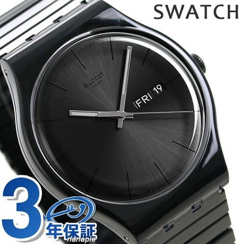 dショッピング |スウォッチ SWATCH 腕時計 メンズ オールブラック 黒 ...