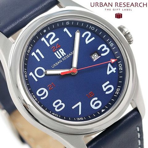 URBAN RESEARCH 3針デイト 革ベルト 腕時計 UR001-02 アーバンリサーチ
