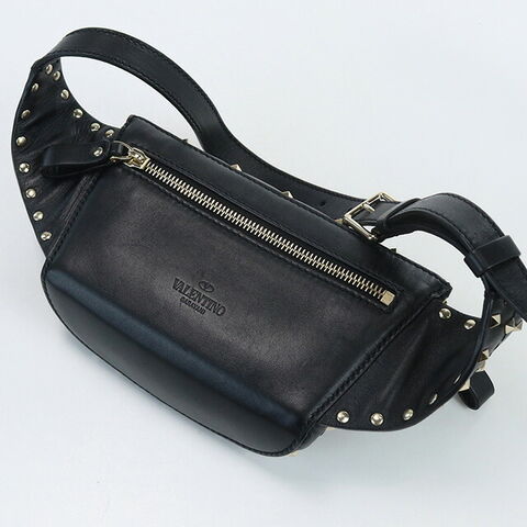 VALENTINO ボディバッグ・ウエストポーチ ブラック dショッピング |中古 ヴァレンティノ ウエストバッグ レディース